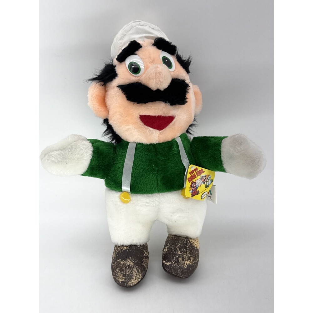 Vintage 1989 ACME Nintendo Super Mario Bros. LUIGI Plush Toy Doll w/ Tag